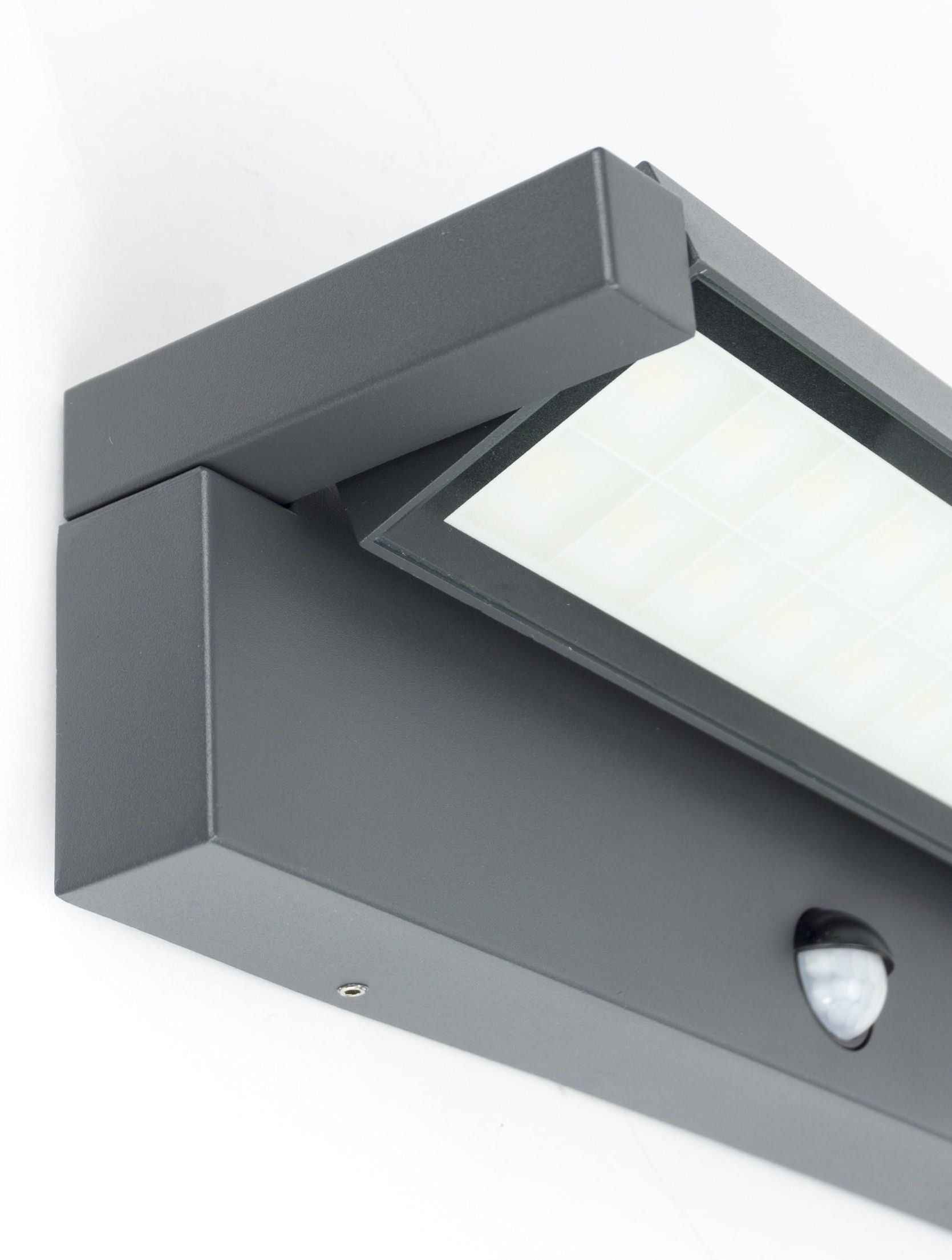 36W LED Outdoor Wall Lamp IP65 Waterproof with 350° Rotatable Panel – Dark Grey