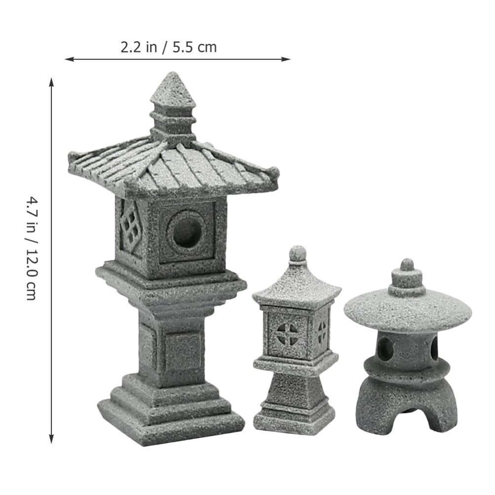 Mini Zen Pagoda Garden Figurines 3 pcs