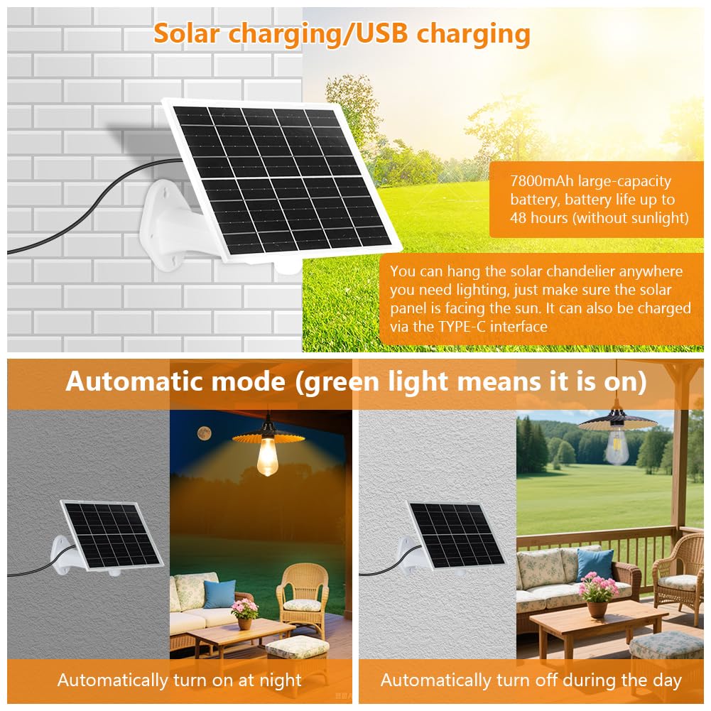 Solar pendant light with remote control - remote control operation