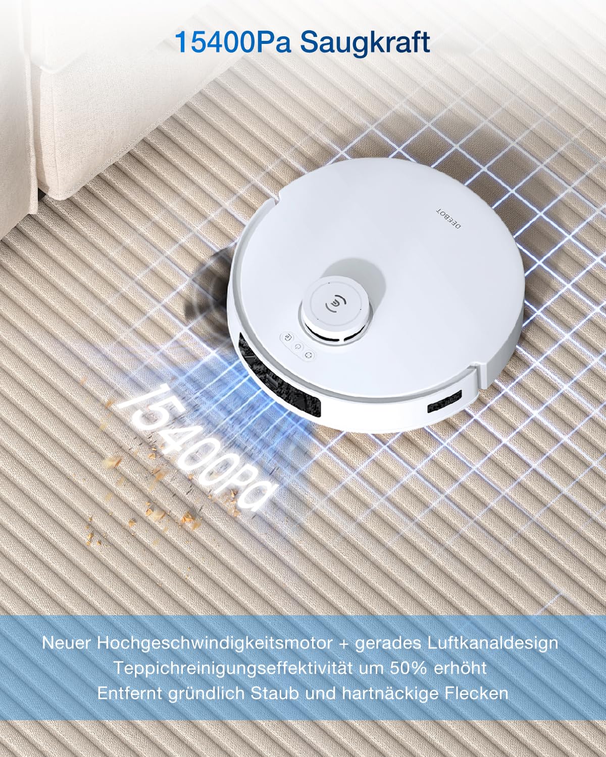 ECOVACS DEEBOT T30C Pro – Robot Vacuum Cleaner with Mop, 15400Pa Suction Power