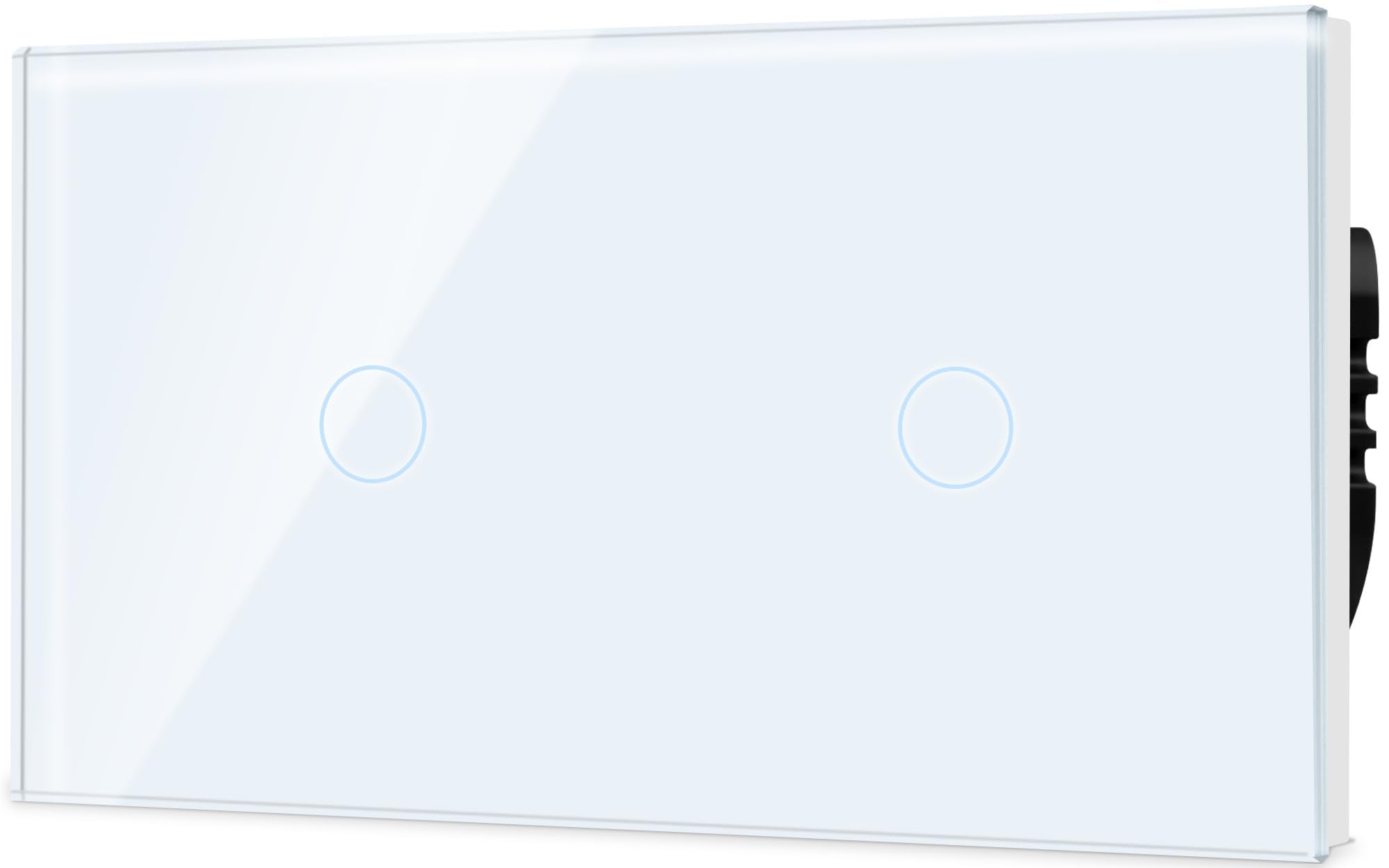 TAWOIA 1-Gang 1-Way Light Switch Glass Plate Touch Control – White 86 x 157 mm
