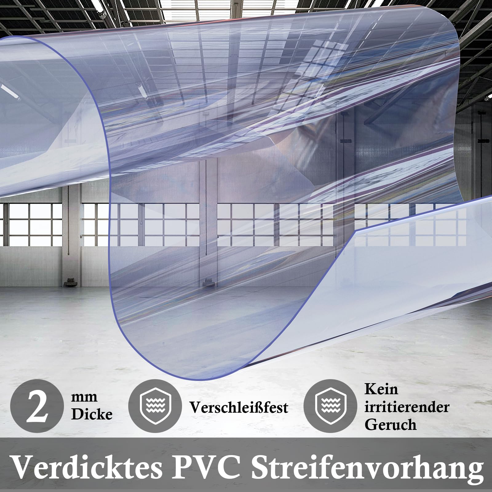 PVC Strip Curtain 90x200cm – Windproof, Waterproof, for Stables and Cold Rooms