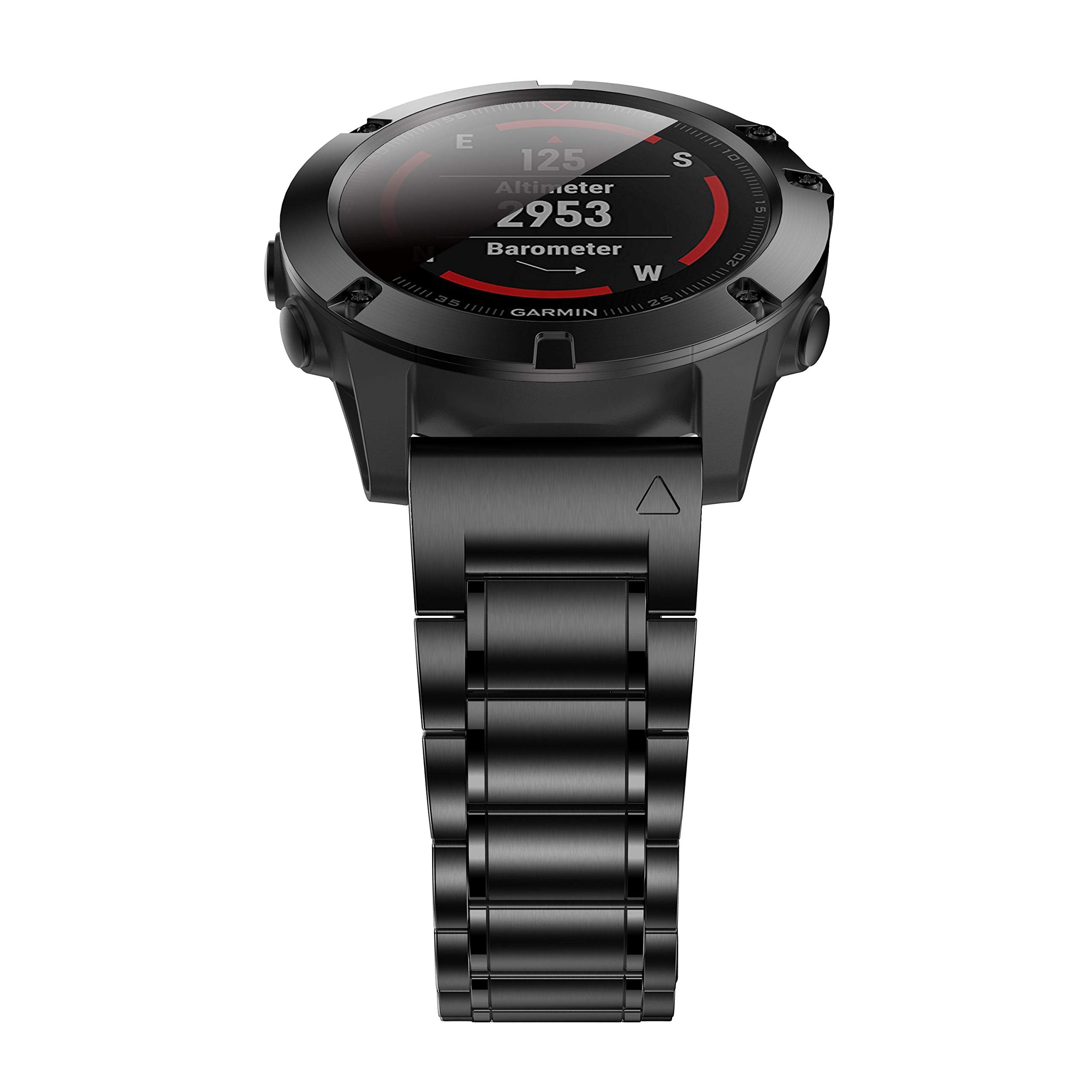 HQEUZ 26mm Titanium Bracelet for Garmin Fenix 7X/6X/5X – Quick Fit, Black