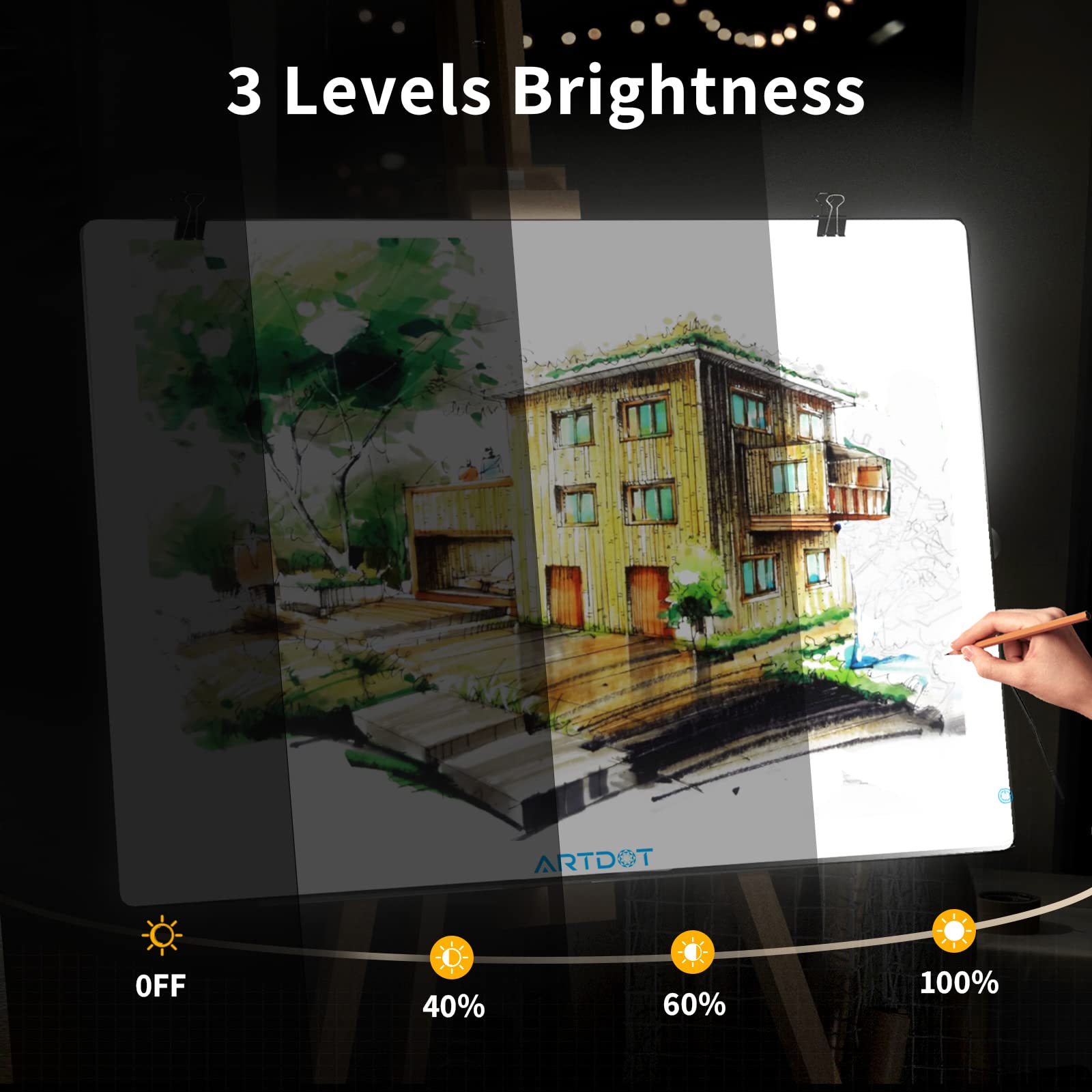 ARTDOT A1 LED Light Pad 90x60cm – Adjustable Brightness, USB, Diamond Painting and Drawing