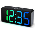 Digital LED Alarm Clock with RGB Color Display – USB Charging, Mains Powered