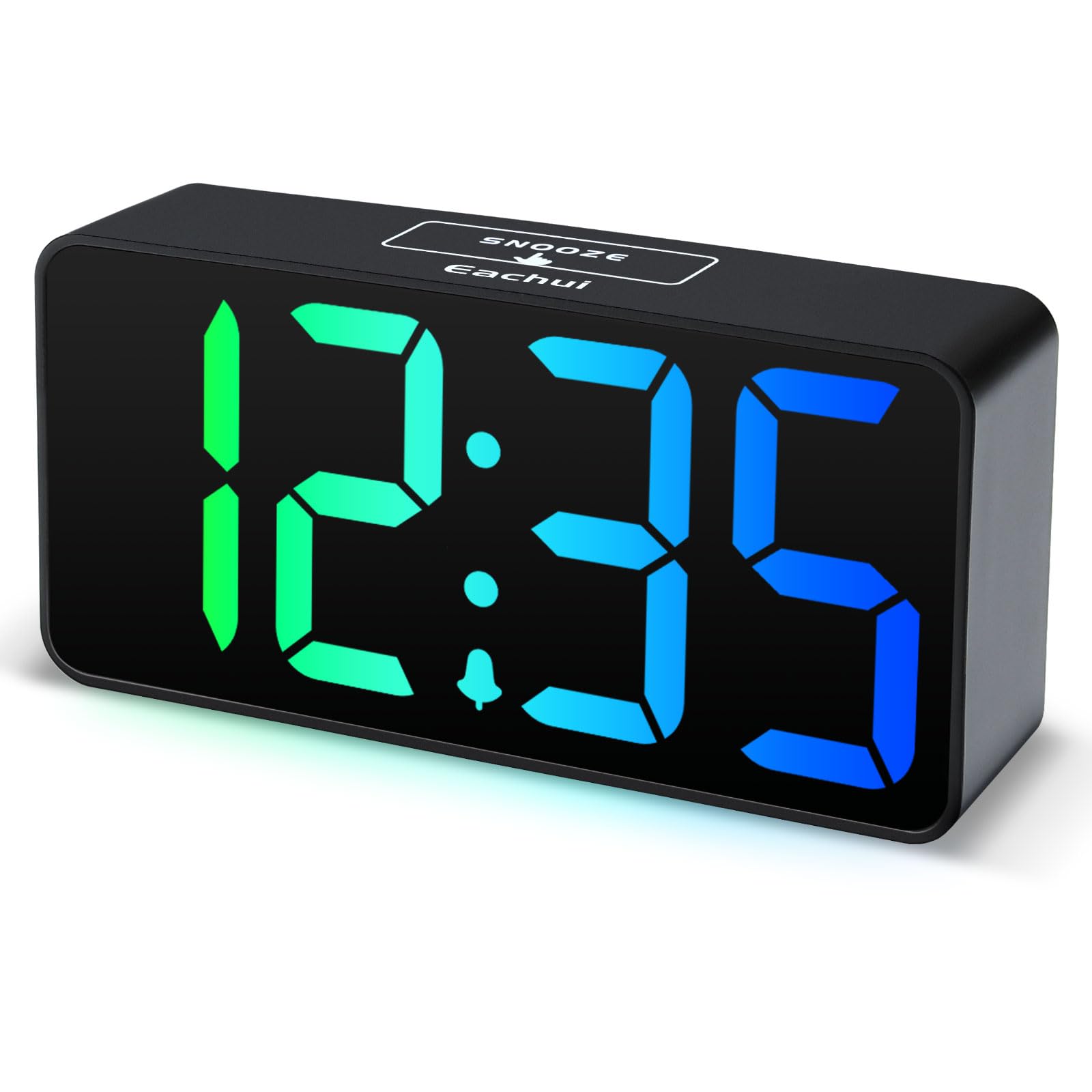 Digital LED Alarm Clock with RGB Color Display – USB Charging, Mains Powered