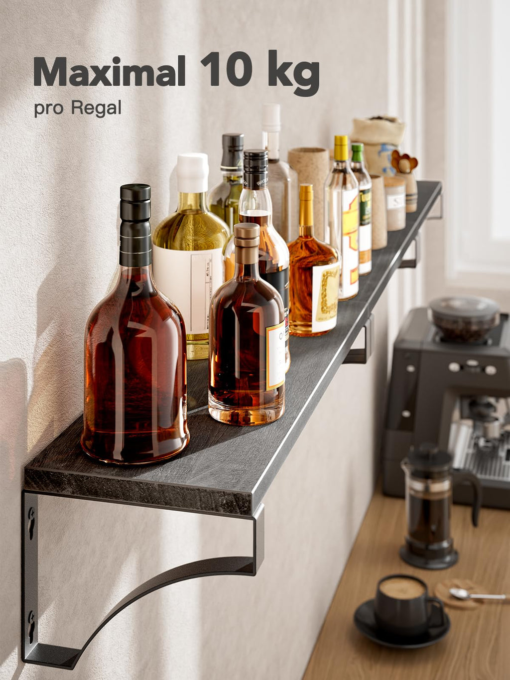 Floating Wall Shelves Set of 3 – Black