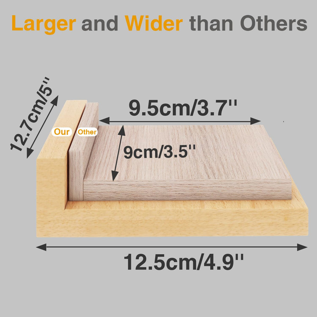 Small Floating Shelf Set of 6 Wooden Wall Shelves for Bedroom and Bathroom - Natural Wood