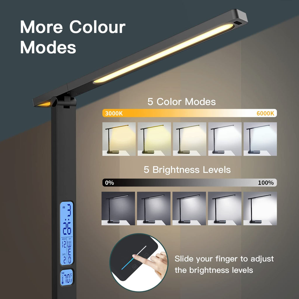 Dimmable LED Desk Lamp with Wireless Charging – Touch Control