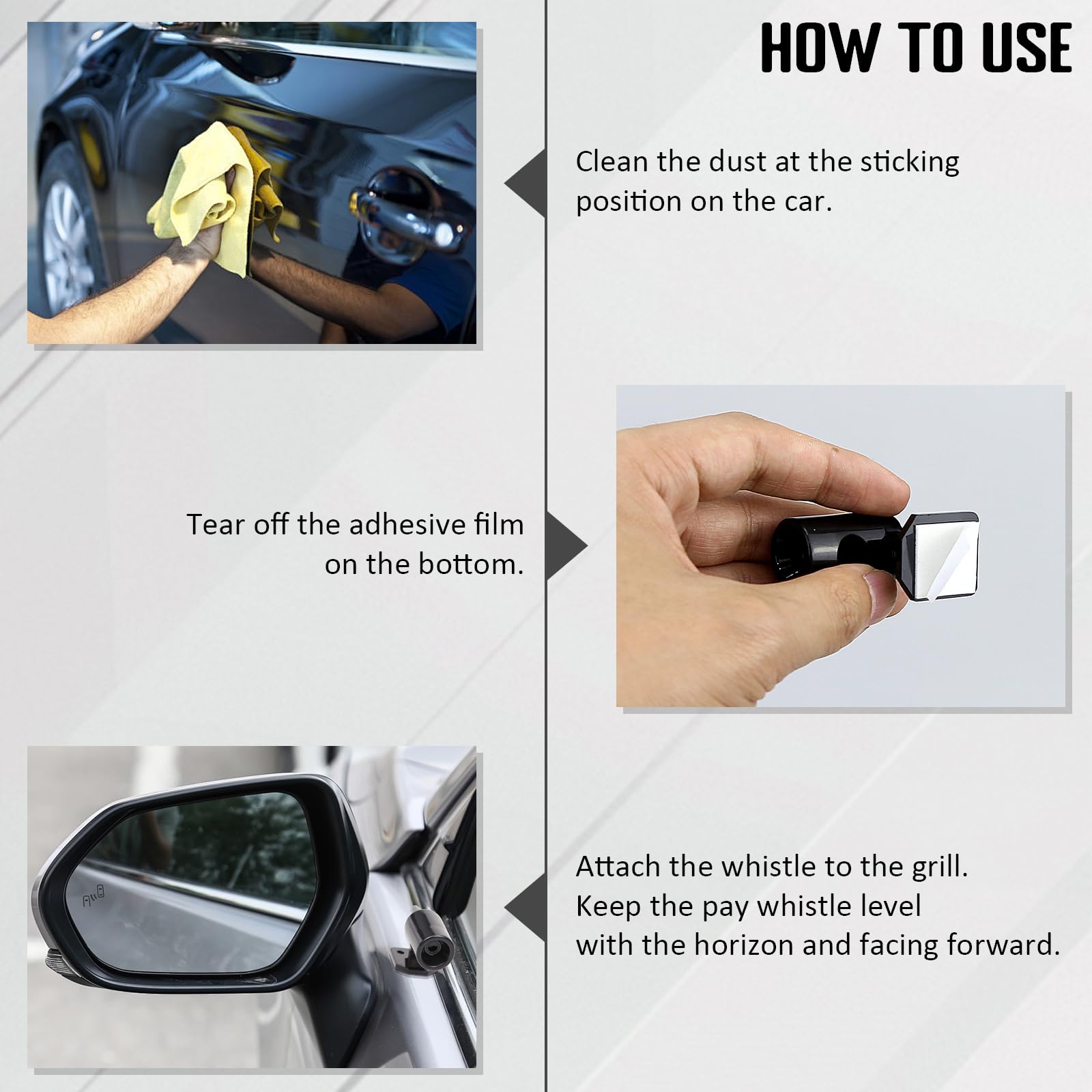 SCROLIEY 2 Pcs Ultrasonic Whistles for Car, Truck, Motorcycle - Black