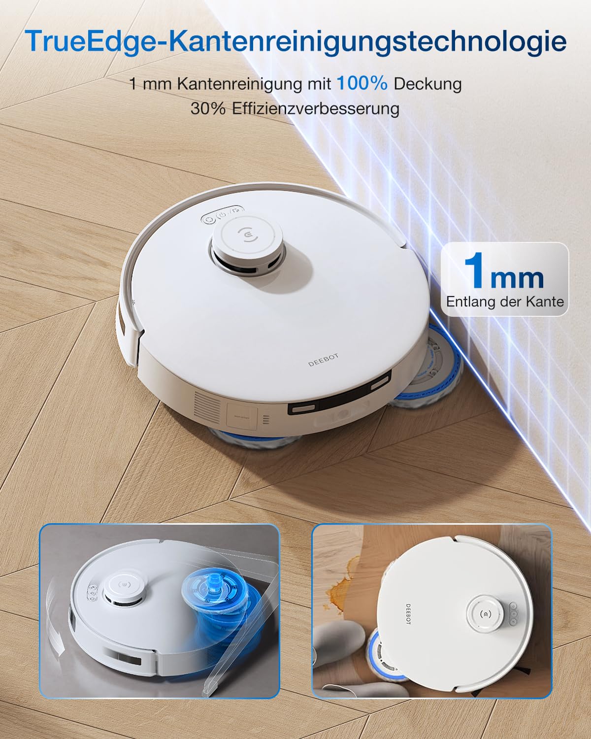 ECOVACS DEEBOT T30C Pro – Robot Vacuum Cleaner with Mop, 15400Pa Suction Power