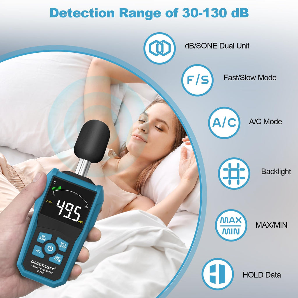 DURFICST Sound Level Meter - With color LCD display