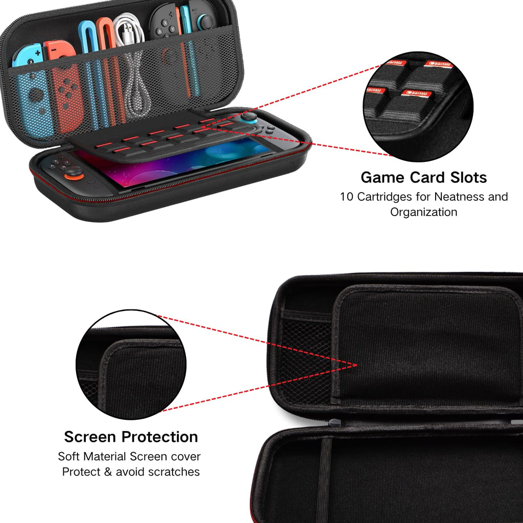 Nintendo Switch 2 Case with 10 Game Card Slots – Portable Travel Bag