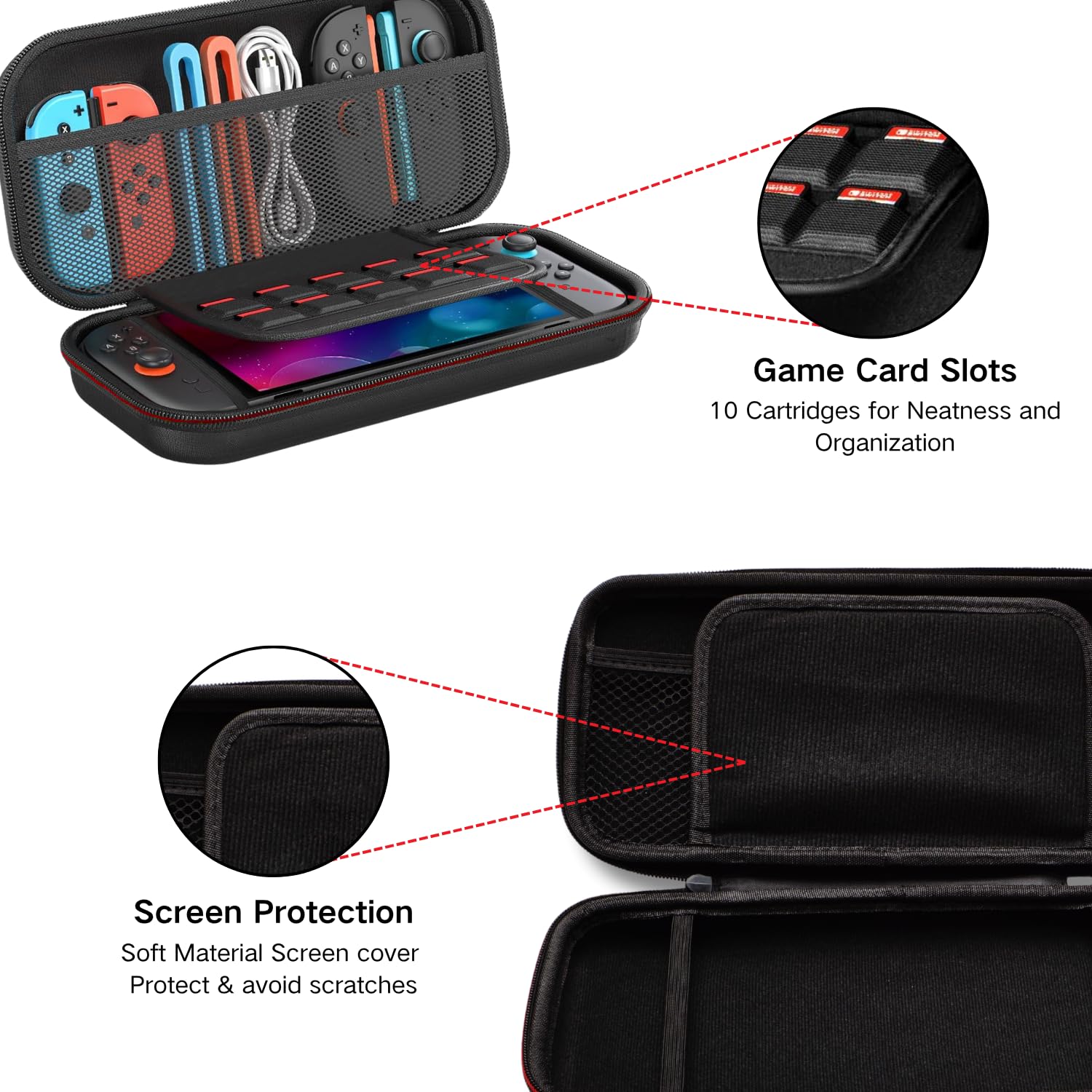 Nintendo Switch 2 Case with 10 Game Card Slots – Portable Travel Bag