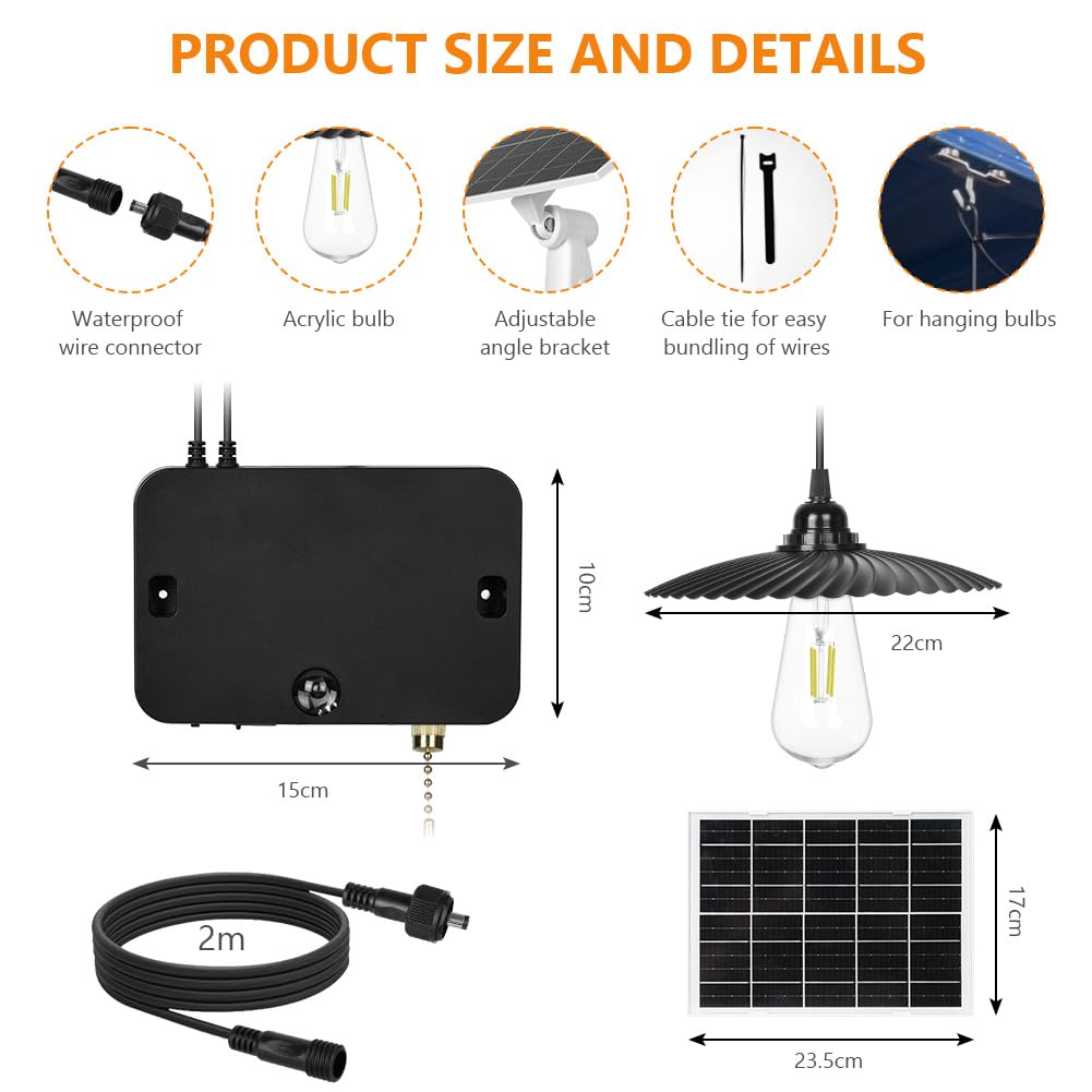 Solar pendant light with remote control - remote control operation