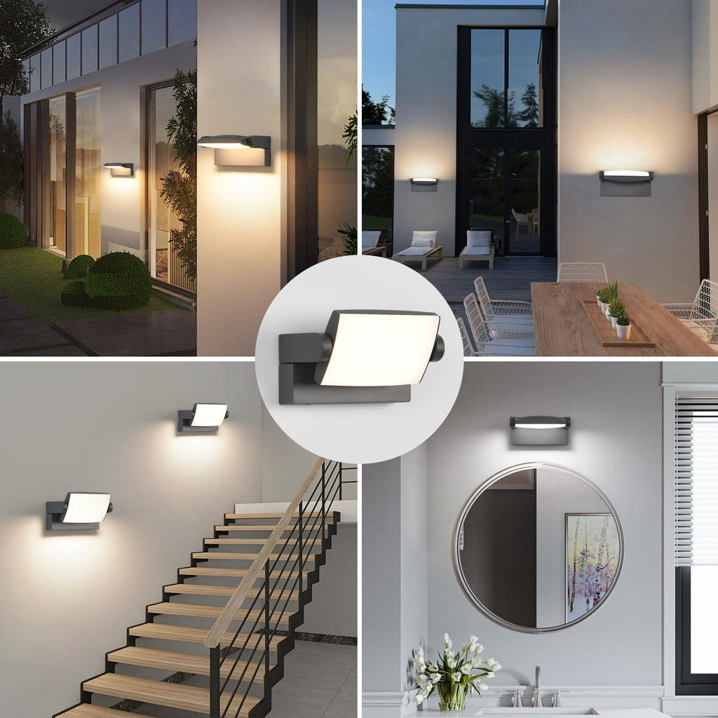 SANSHI 12W Waterproof Wall Lamp 3 Colors – Dark Grey