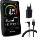 CO2 meter indoor air quality detector temp humidity alarm graphic display - black
