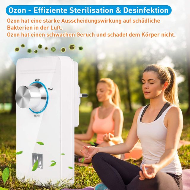 Ozone air purifier odor eliminator for rooms - silver