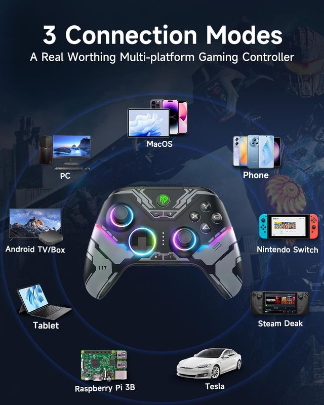 EasySMX X15 Wireless PC Controller with Hall Effect Triggers and Joysticks - No Drift, Bluetooth