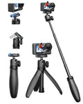 TELESIN Mini Tripod Selfie Stick 40cm Lightweight Aluminum with Magnetic Quick Release – Black