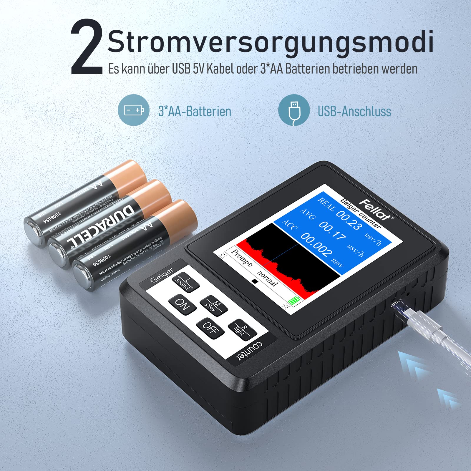 Geiger Counter FELLAT - Professional Radiation Detector with LCD Display