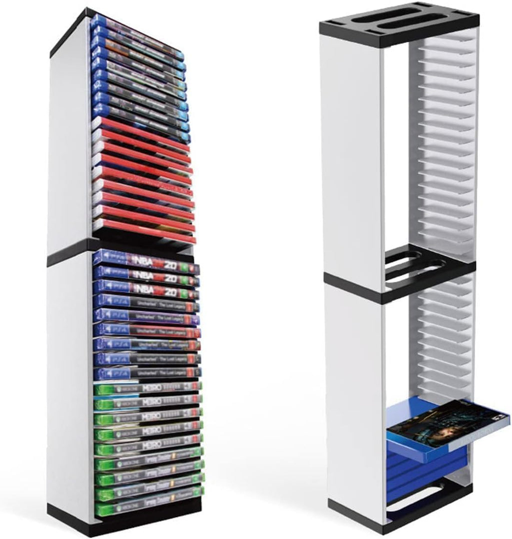 Stojak na gry 36 miejsc – PS5, Xbox, Nintendo (Biały)