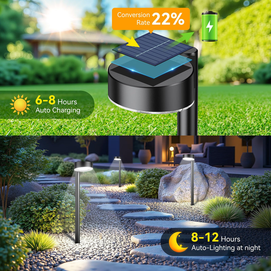 BUCASA Solar Garden Lights – Solar-Powered Outdoor Lighting