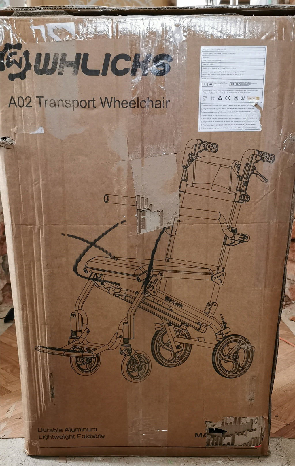 Foldable Wheelchair Lightweight 8.8 kg Aluminium Up to 100 kg Compact