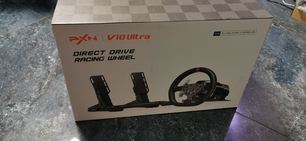 PXN-V10 Ultra Direct Drive Steering Wheel with Pedals – 3.2 Nm, Force Feedback, PC/PS4/Xbox