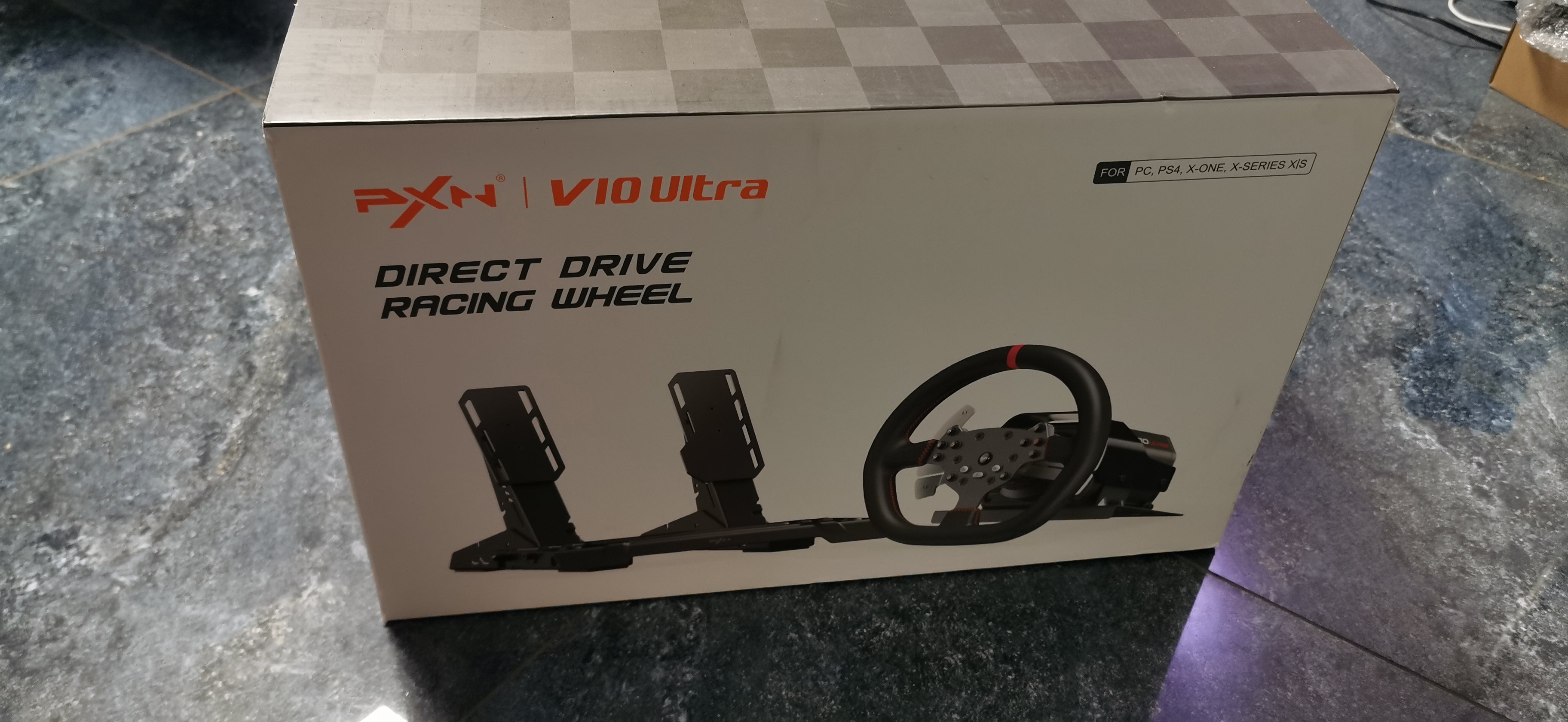 PXN-V10 Ultra Direct Drive Steering Wheel with Pedals – 3.2 Nm, Force Feedback, PC/PS4/Xbox