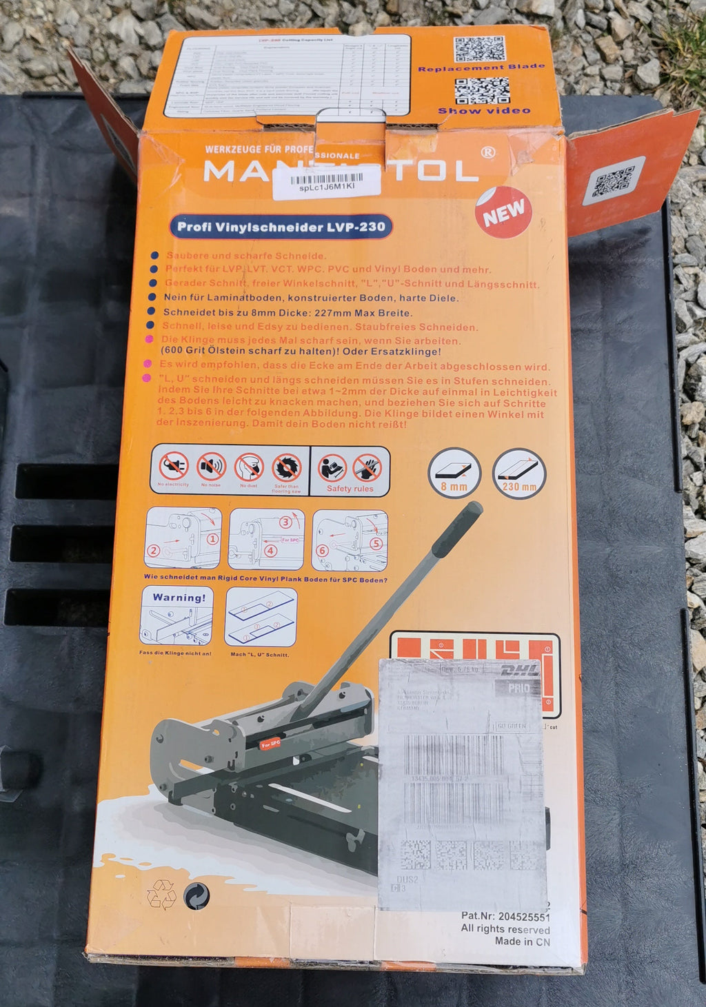 Gilotyna do winylu LVP-230 szerokość cięcia 227mm do LVP SPC VCT LVT PVC WPC – 227mm