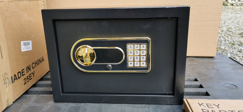 Secure Fireproof Safe 25L Waterproof Wallet Removable Shelf - Black