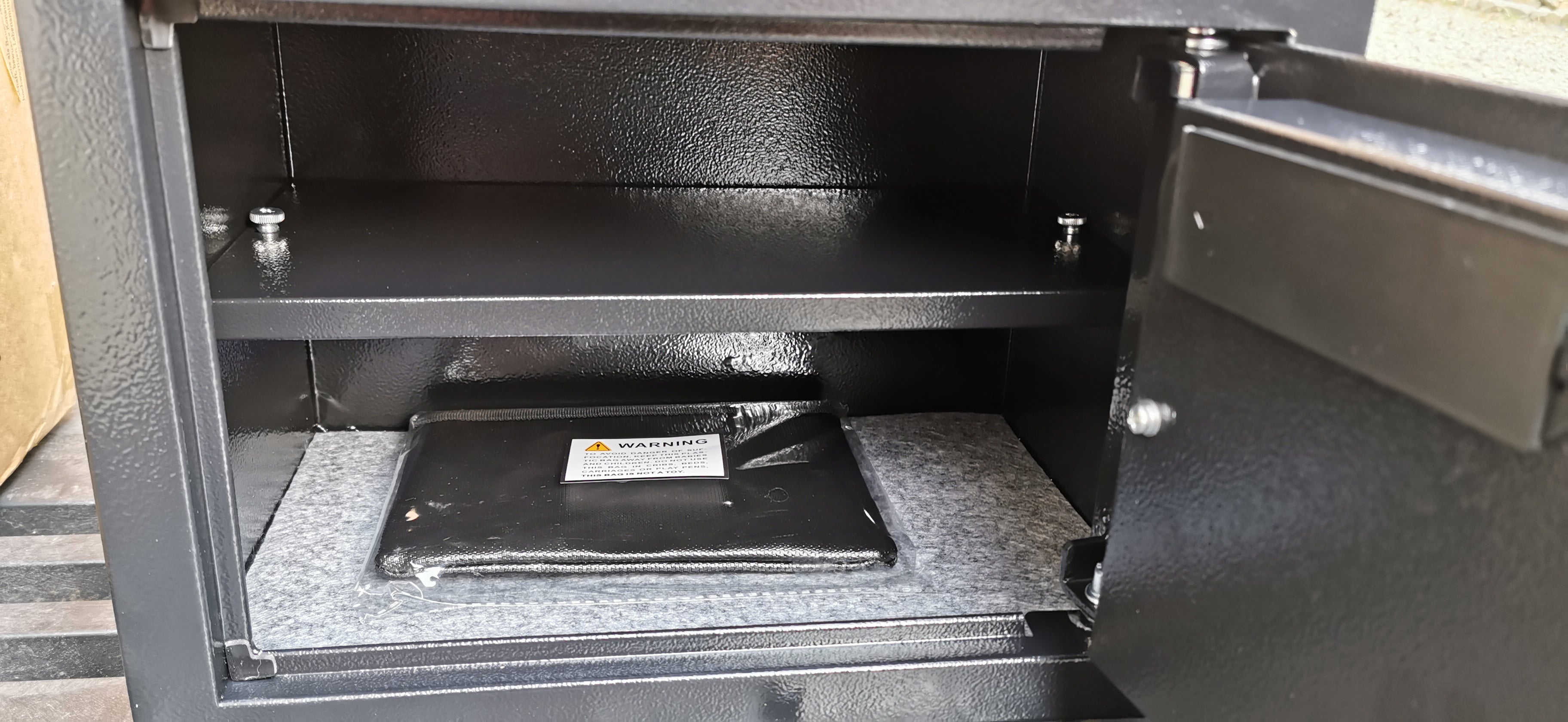 Secure Fireproof Safe 25L Waterproof Wallet Removable Shelf - Black