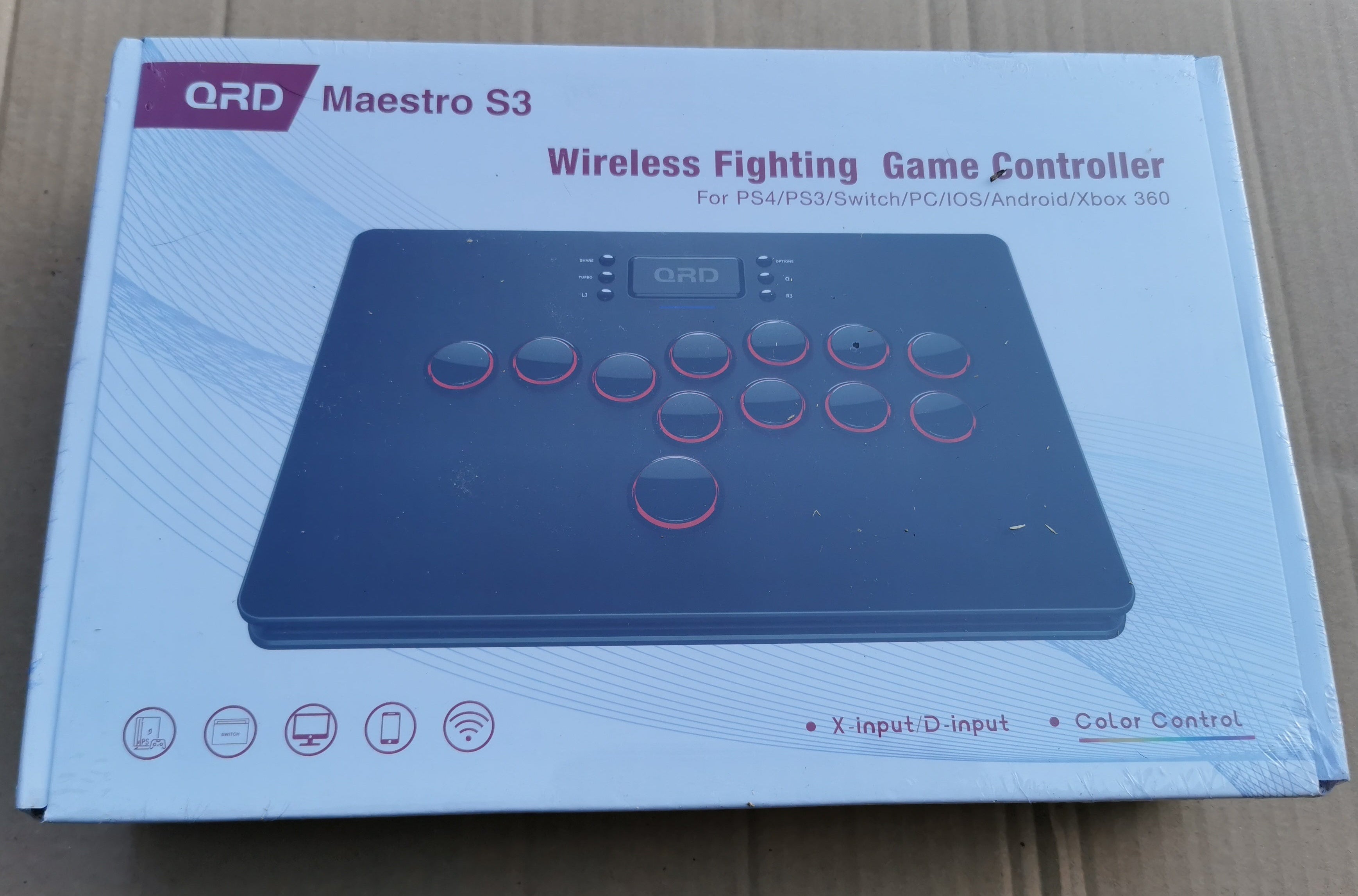 Bezprzewodowy joystick arcade Maestro S3 Wieloplatformowy fight stick z touchpadem – Czarny