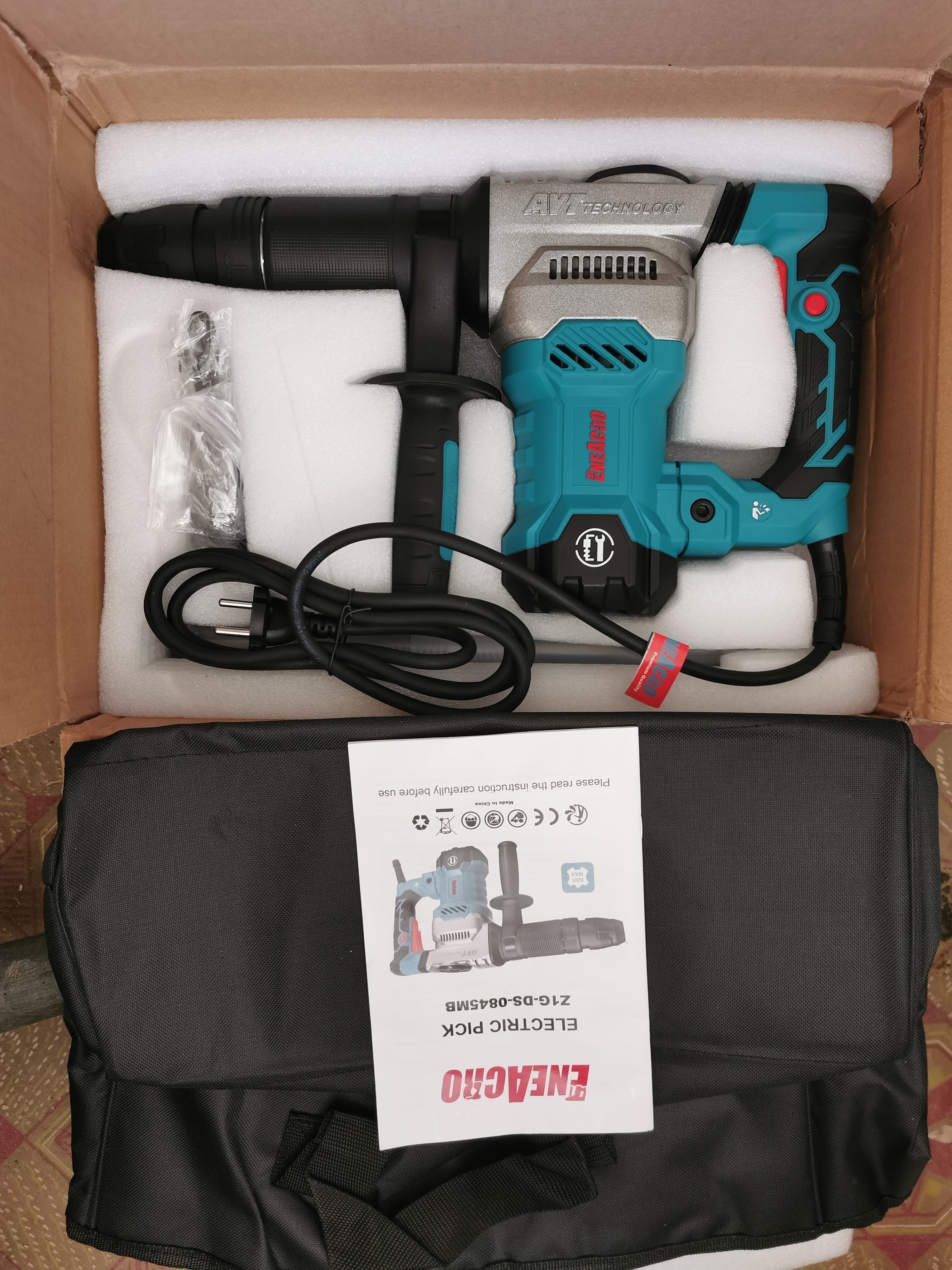 Młot wyburzeniowy ENEACRO SDS-Max, mocny 1300 W