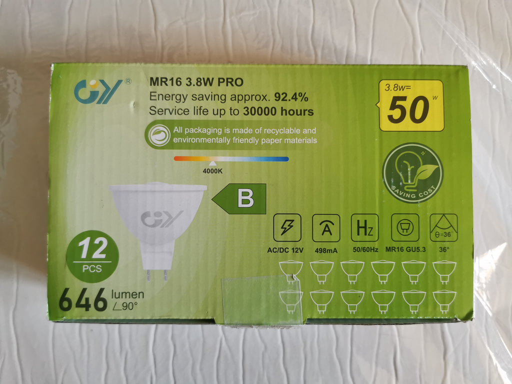 LED GU5.3 Bulb Neutral White 3.8W 646 Lumens Energy Saving 12 Pack – Neutral White