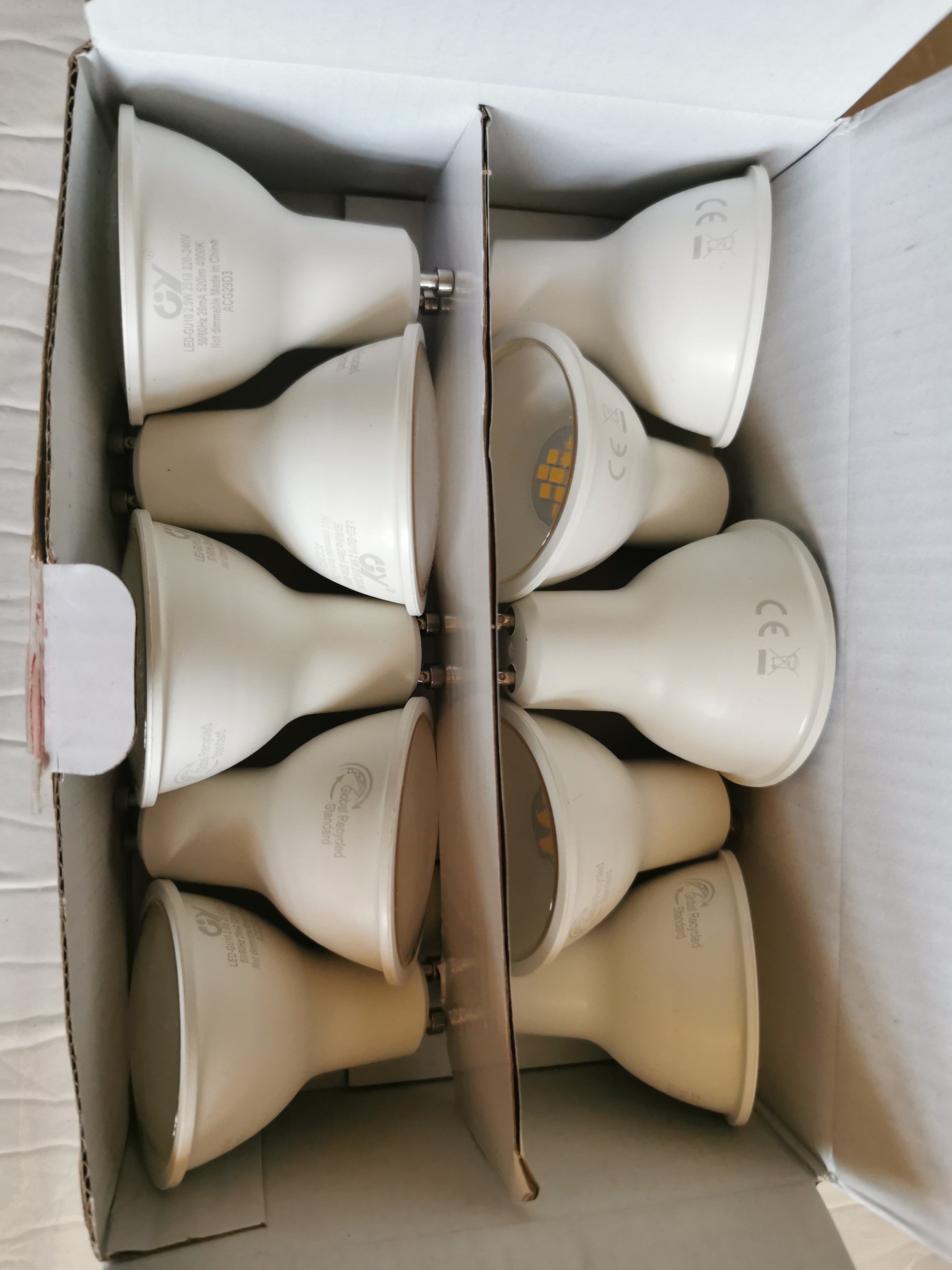 GU10 2.9W Energy-Saving LED Bulb 4000K 520LM – Pack of 10