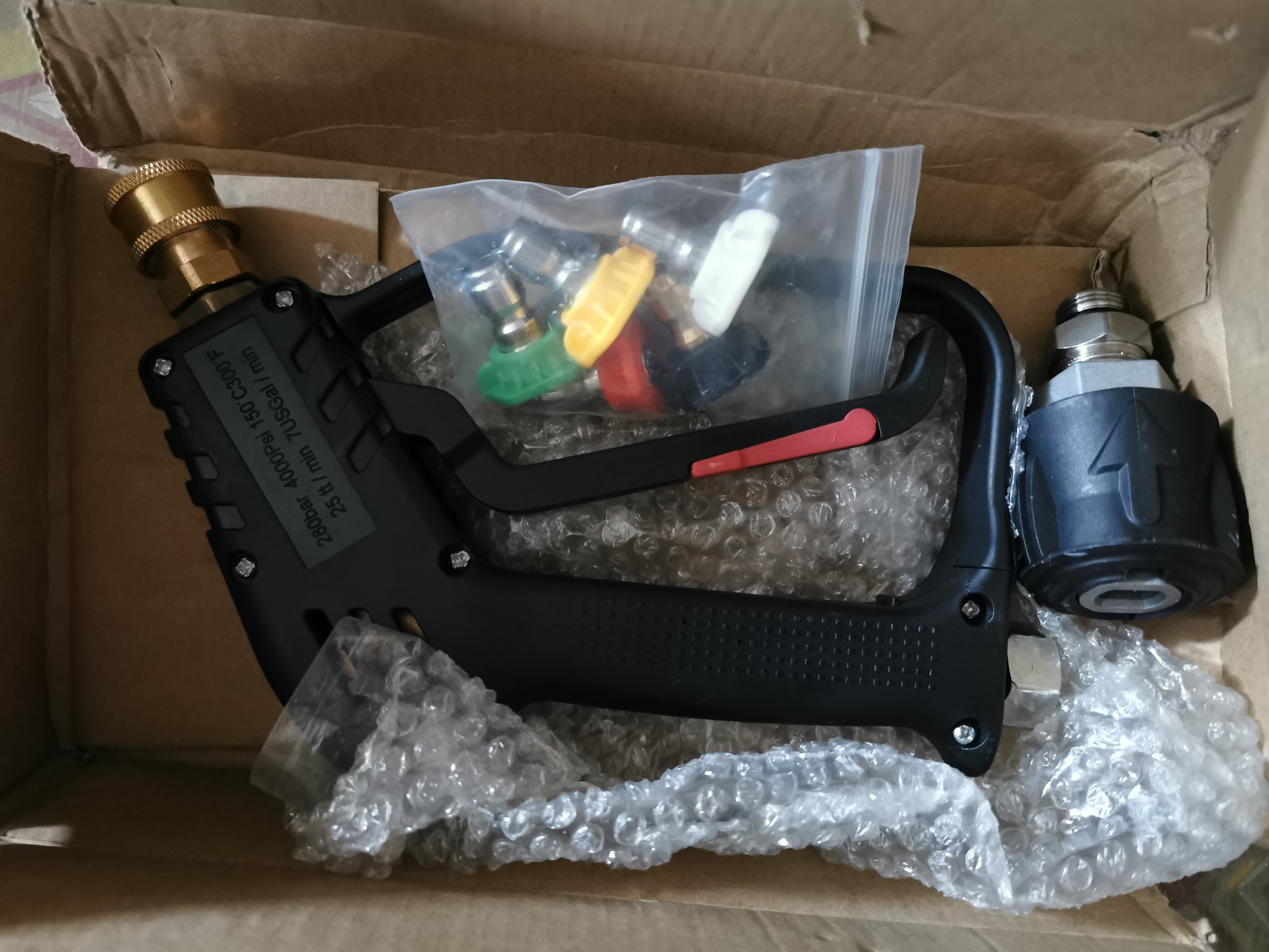 Pressure washer gun 360° rotating handle 5 nozzles, M22 and 6.35mm quick connector – M22/14mm/6.35mm