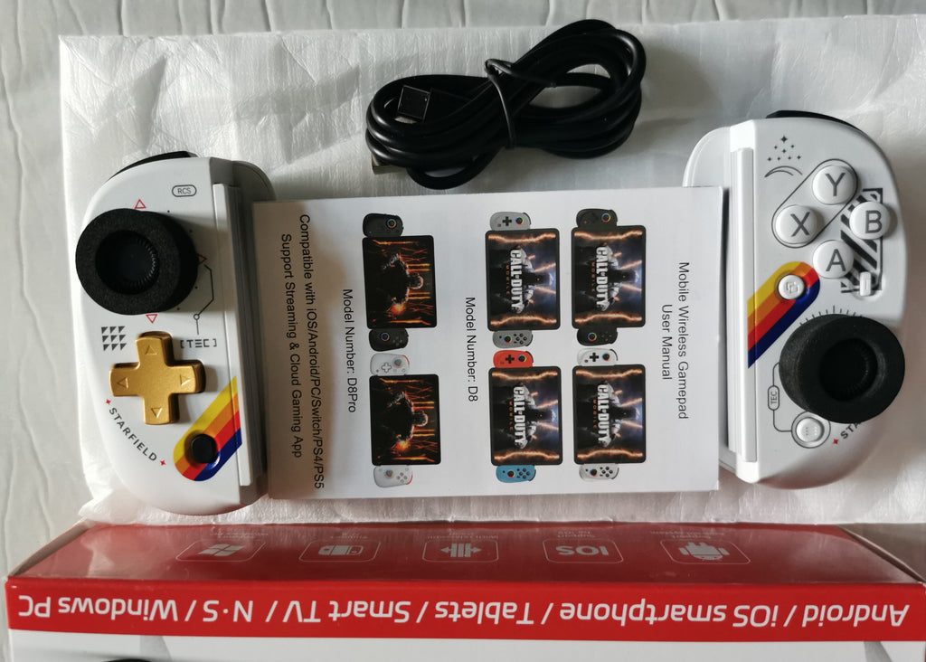 Joso D8 Gaming Controller for iPhone/iPad/Android/Switch/PS/PC White