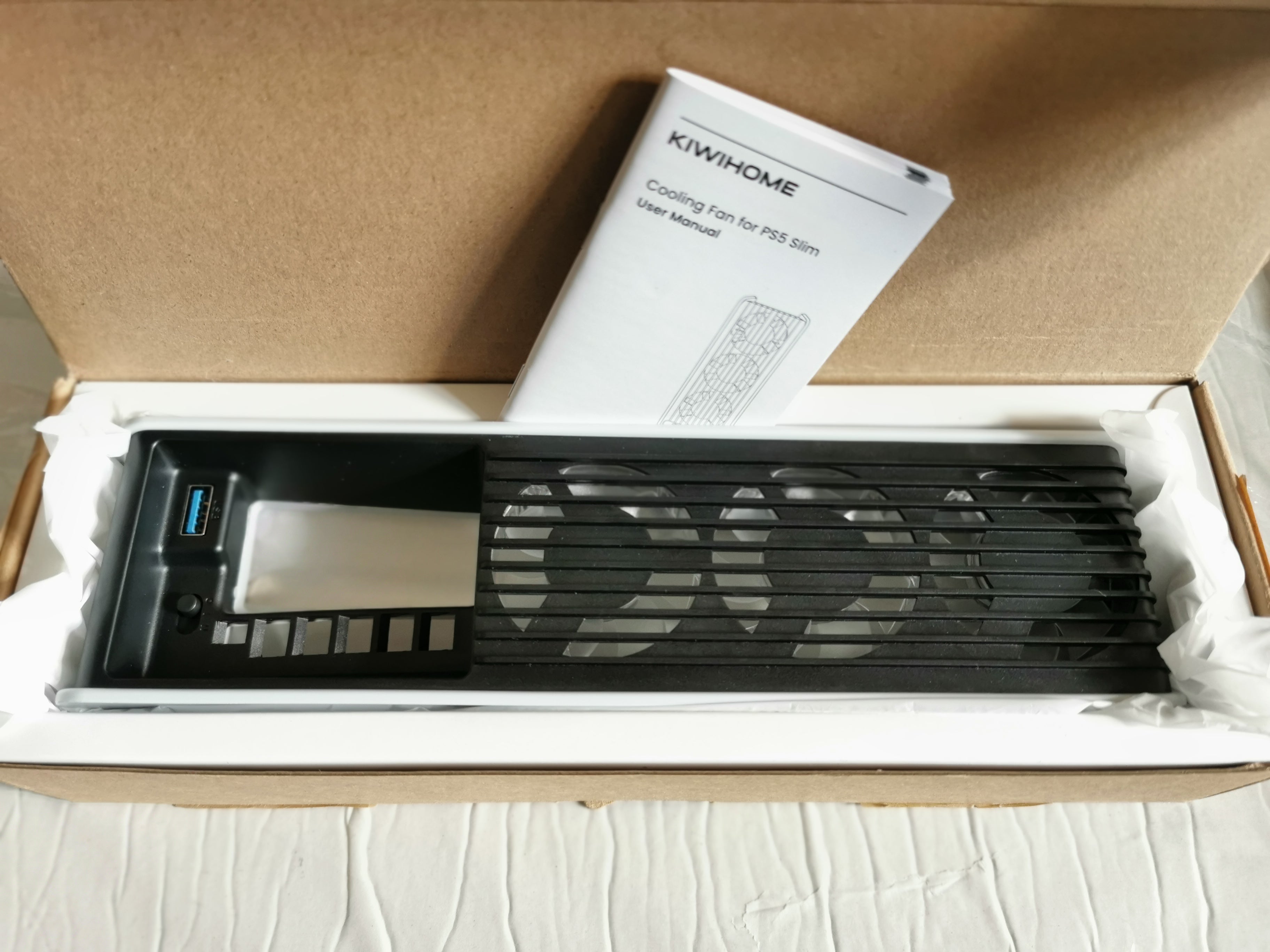 Wentylator chłodzący LED do PS5 Slim – 3 tryby, USB 3.0, Plug & Play