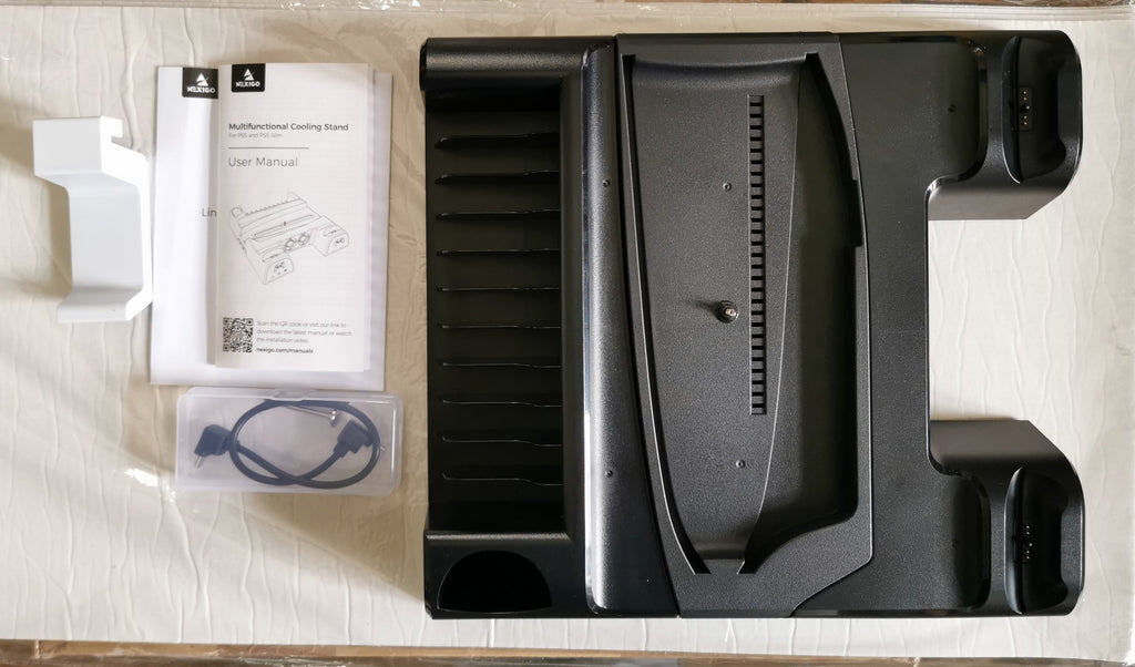Wielofunkcyjny stojak chłodzący PS5 / PS5 Slim ze stacją ładowania kontrolerów – Czarny