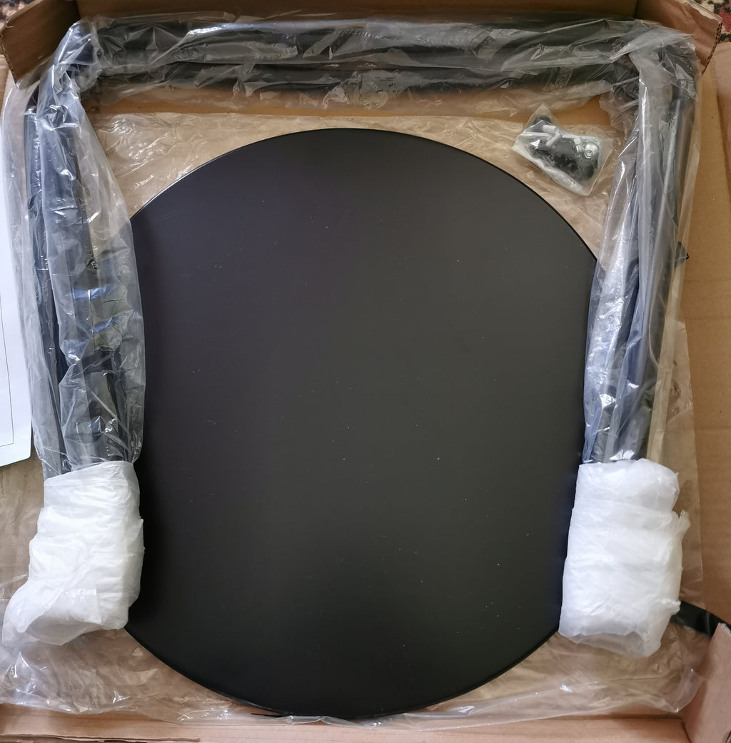 HollyHOME Okrągły Stolik Boczny 45cm – Metal, Czarny, Do Ogrodu, Tarasu i Salonu