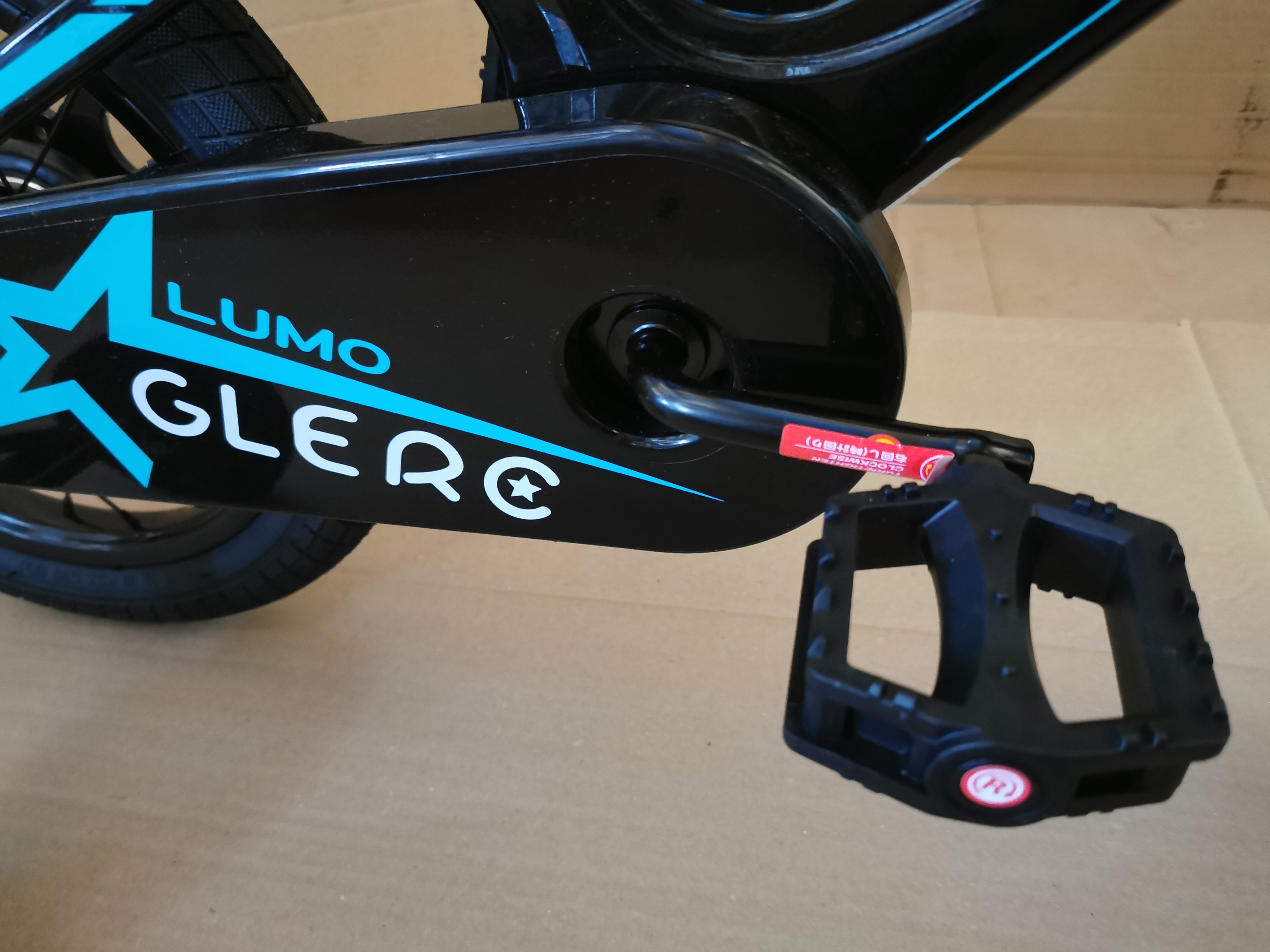 Glerc Lumo Rowerek Dziecięcy 14 cali – Lekka Rama Magnezowa, Czarno-Niebieski, Dla Dzieci 3-5 lat