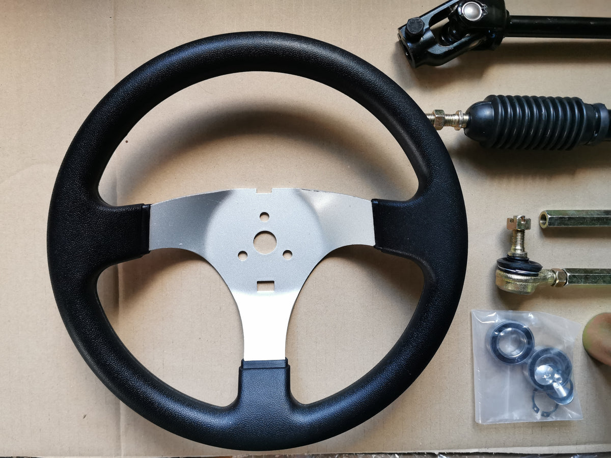 Zestaw kierownicy 300mm stal dobra regulacja dla wózka golfowego gokart UTV