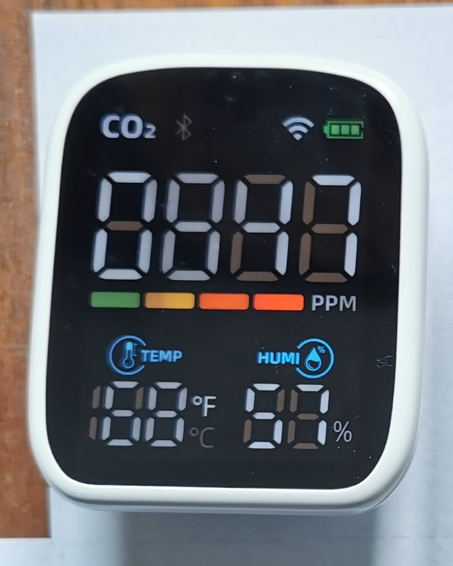 Wewnętrzny miernik CO2 monitor jakości powietrza - WiFi, przenośny alarm, wyświetlacz cyfrowy