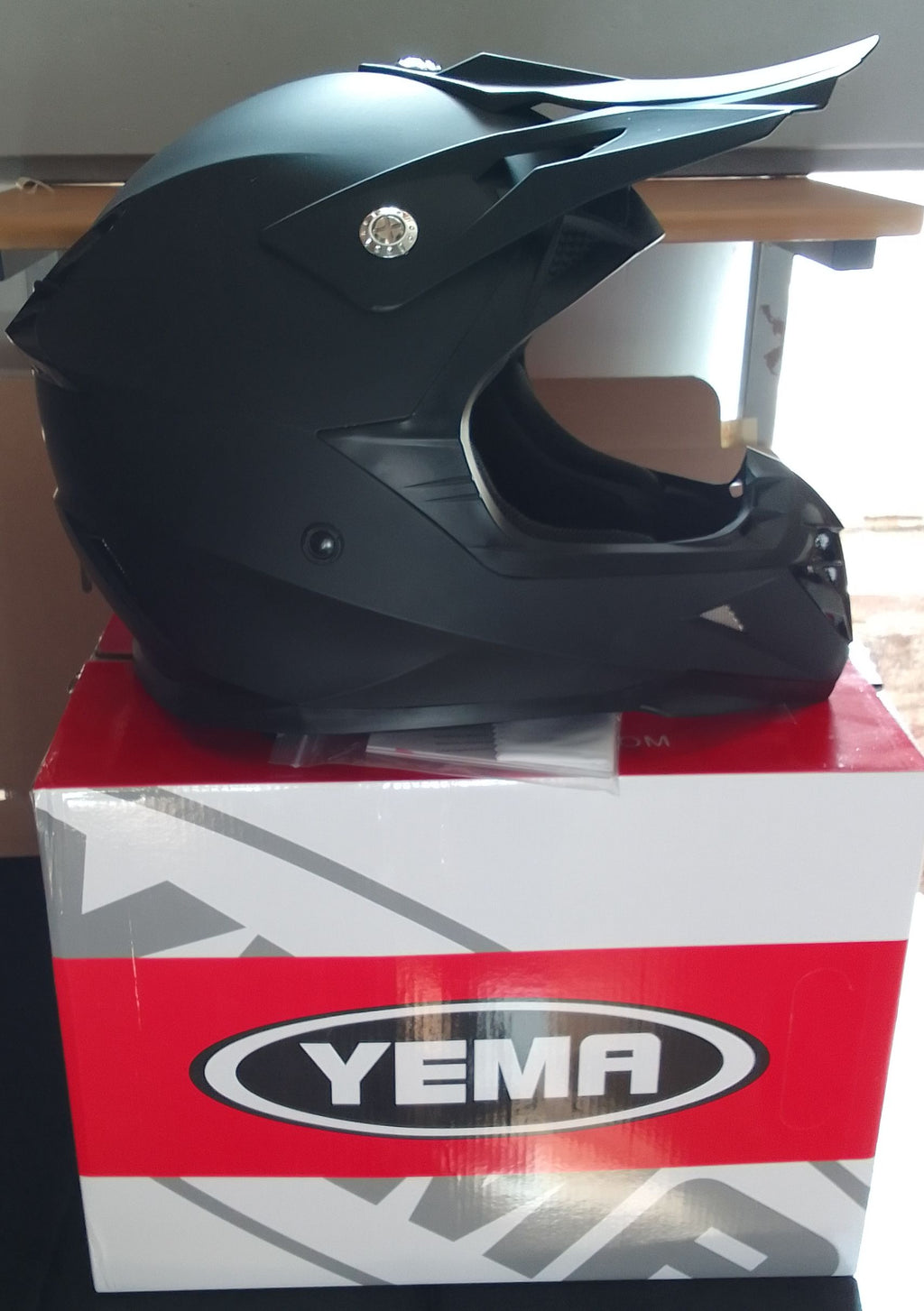 Kask Motocyklowy YEMA YM-915 Cross Enduro – Czarny Mat, Rozmiar XL