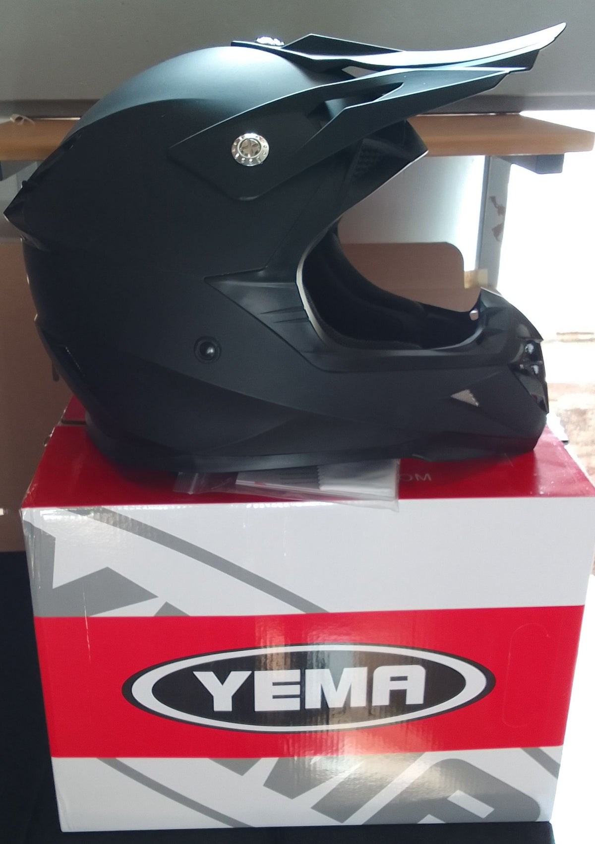 Kask Motocyklowy YEMA YM-915 Cross Enduro – Czarny Mat, Rozmiar XL