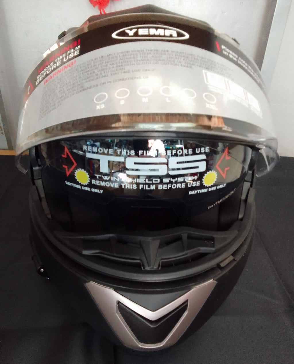 Kask Motocyklowy Modułowy YEMA YM-925 – Matowa Czerń, Rozmiar S (55-56 cm)