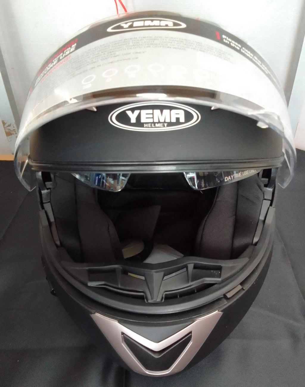 Kask Motocyklowy Modułowy YEMA YM-925 – Matowa Czerń, Rozmiar S (55-56 cm)