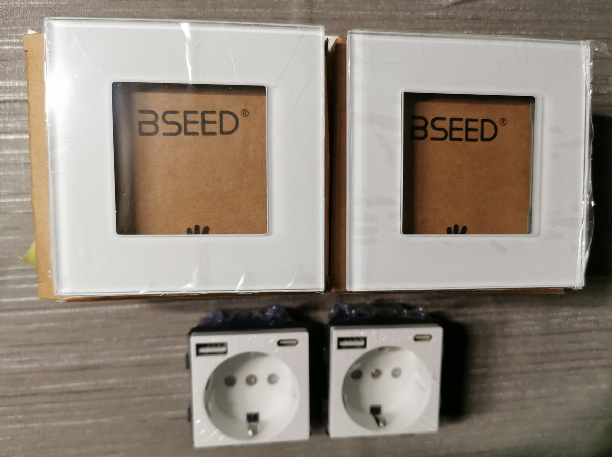 BSEED Gniazdo Schuko 16 Amper – Biały x2